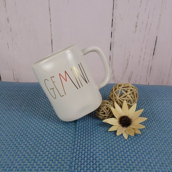 New RAE DUNN "GEMINI" Zodiac Sign Coffee Mug Farmhouse Constellation - Picture 1 of 6